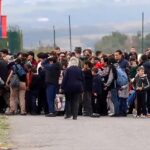 Armenios étnicos de Nagorno-Karabaj evacuados de su casa (Ministerio de Defensa de la Federación Rusa/Wikicommons)