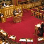 Fotografía de archivo del Storting o Parlamento de Noruega (