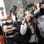 Periodistas en una rueda de premsa (UNClimateChange/Flickr)