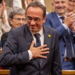 Josep Rull en el momento de ser nombrado presidente del Parlament (Junts)