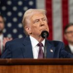 Donald Trump durante un discurso político