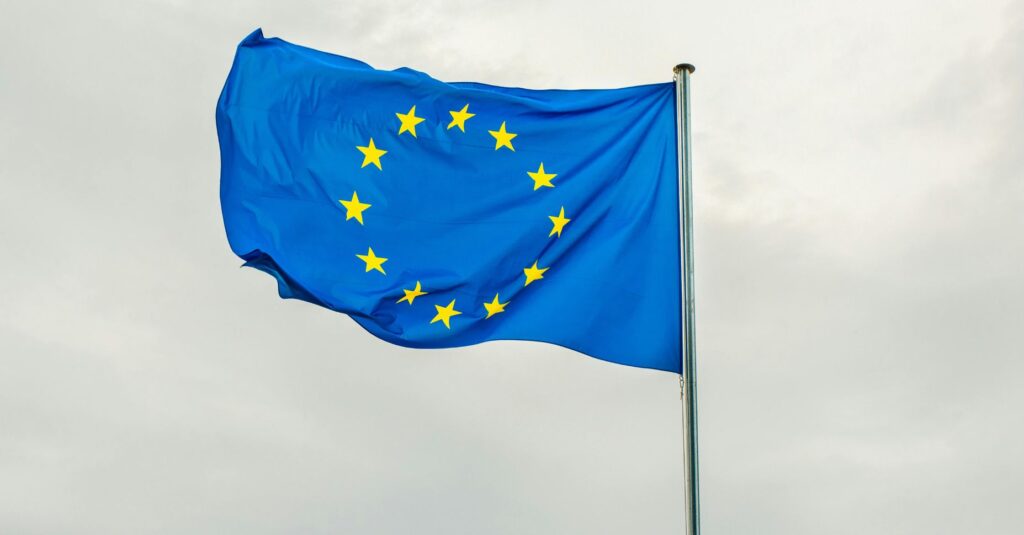 Una bandera de la Unión Europea