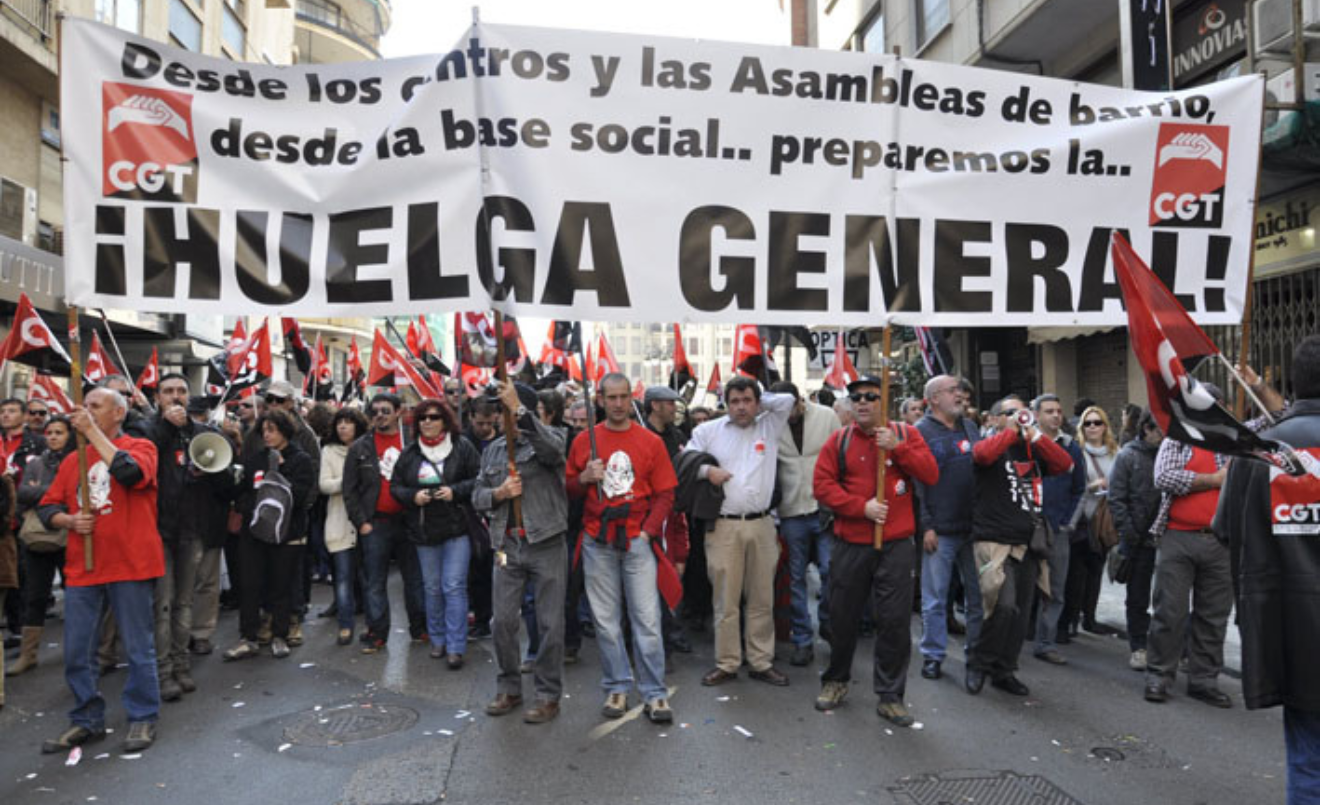 Moltes vegades la vaga ve acompanyada d'una manifestació. (Kikirikikis / Wikimedia Commons)