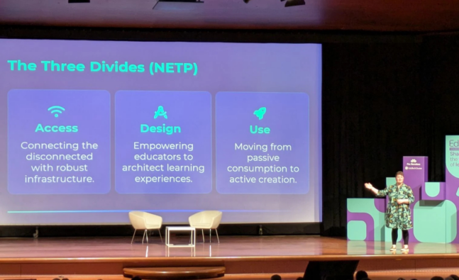 La asesora estratégica en tecnología educativa, Kristina Ishmael, ofreció la ponencia inaugural del congreso / Junior Report